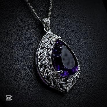 Наручные часы: Кулон, Серебро, Аметист, 5.00+ карат — 3