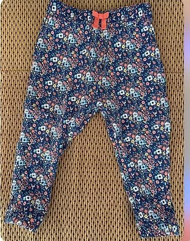 bağça mebeli: Uşaq üçün çiçək naxışlı şalvar/leggins - Rəng: tünd göy fon üzərində — 1