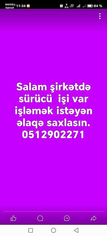 rusiyada sürücü işi: Vakansiya: Sürücü Şirkətdə yük maşını sürücü işi təklif olunur. İşin — 1