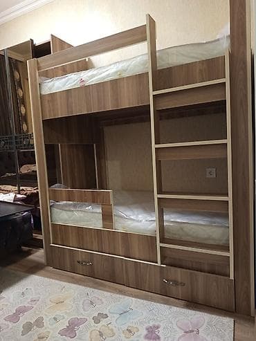 teleskopik nerdivan: Oğlan və qız üçün, Yeni, Çarpayı, Matras ilə, Siyirməli, Laminat — 3