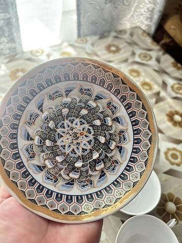 mis caydan: Çay dəsti, rəng - Göy, Farfor, 6 nəfərlik — 4