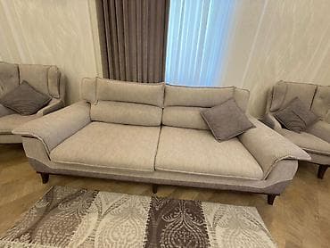 Divan və kreslo dəstləri: Klassik divan, 2 kreslo, Bazasız, Açılmayan — 4