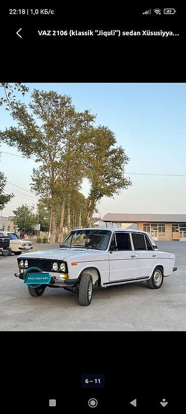 afdamabil ve xususi texnka: VAZ 2106 (klassik “Jiquli”) sedan - Kuzov: 4 qapılı sedan, ağ rəng - — 4
