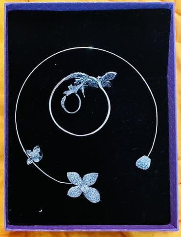 gumuş qram: Dəstə daxildir: Boyunbağı, Swarovski, Gümüş — 1