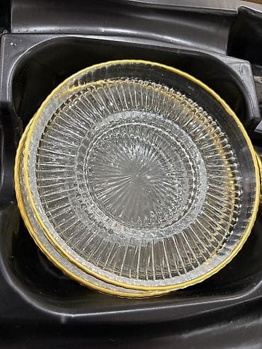 dəftər üzləri şəkilləri: Çay dəsti, rəng - Qızılı, Şüşə, 6 nəfərlik — 4