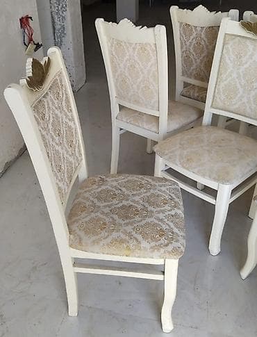 perla stul: Klassik üslubda, ağ rəngli taxta stullar - Material: bərk taxta — 1