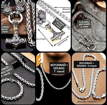 sederek saat: YENİ, DƏBLİ, müxtəlif növ BOYUNBAĞILAR satılır. ~ GÜMÜŞÜ — 8