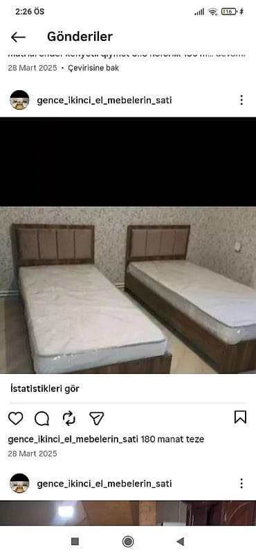 sadə matras: Təknəfərlik çarpayı, Matras ilə — 1