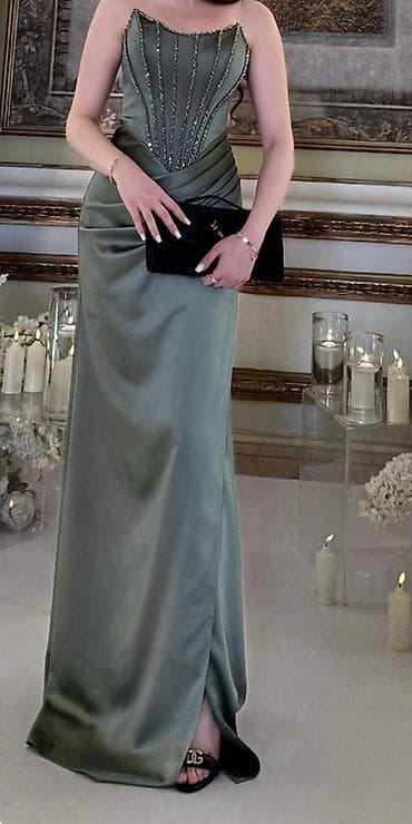 ag etek: Zərif axşam/libas kolleksiyası - Model 1: Ağ korset üstü + gümüşü — 4