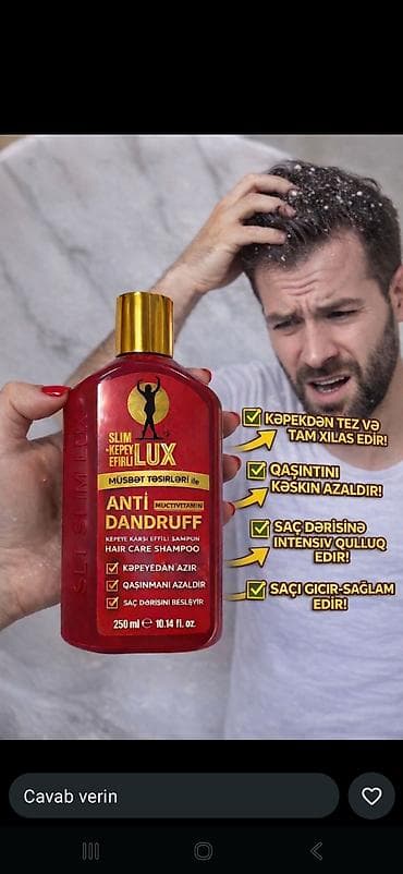 SLIM LUX Anti-Dandruff saç baxımı şampuanı – 250 ml (10.14 fl. oz.) -