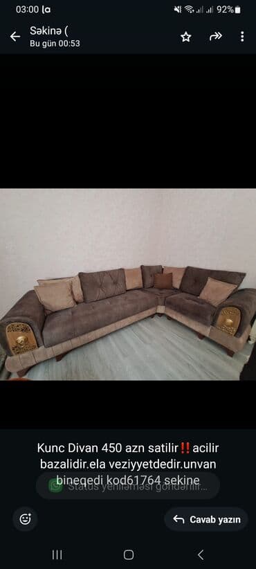 ehmedlide kiraye evler 200 azn: Künc divan — 1