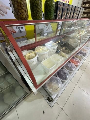 soyuducu silver: Şirniyyat–düzgün ərzaq vitrini və məhsul dəsti - Böyük şüşəli — 1