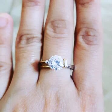 tək qaş: Nişan, Üzük, Sarı qızıl, 585 Əyar — 4