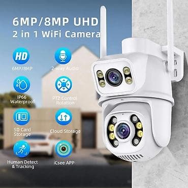 osmo kamera: 6MP/8MP UHD 2-in-1 Wi‑Fi PTZ Təhlükəsizlik Kamerası - İkiqat obyektiv — 2