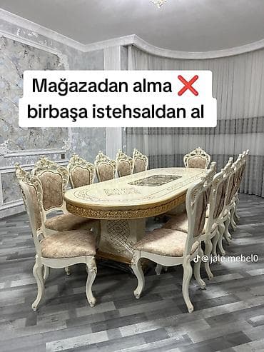 Qonaq otağı üçün, Yeni, Açılmayan, Oval masa, 12 stul — 1