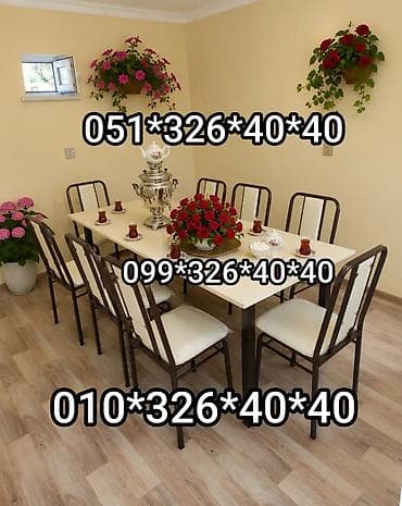 Mətbəx üçün, Yeni, Açılmayan, Dördbucaq masa, 4 stul — 2