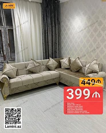 pemo luks: Künc divan, Açılan, Bazalı, Şəhərdaxili pulsuz çatdırılma — 1