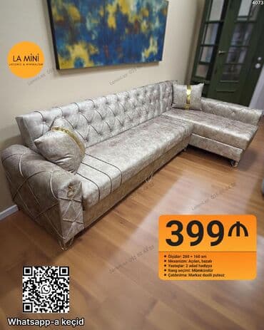 mini divan: Künc divan, Açılan, Bazalı, Şəhərdaxili pulsuz çatdırılma — 1