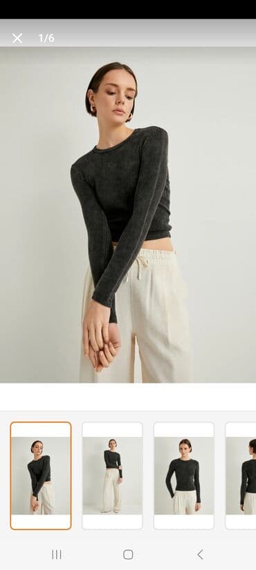 женские кашемировые кофты: Qara, uzunqol, rezinli materialdan hazırlanmış qadın köynəyi. Dəyirmi — 4