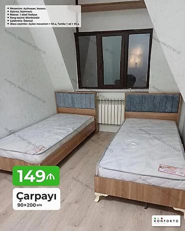 Mebel: Çarpayı – 90×200 sm - Mexanizm: açılmayan, bazasız - Sıyırma — 1
