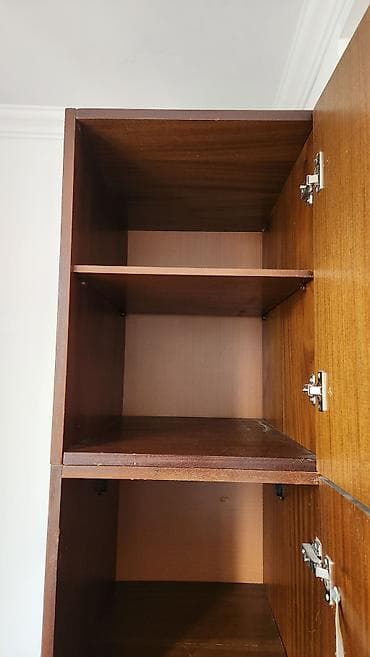 koridor dolabı: Yüksək və dar saxlama dolabı - Material: ağac üzlü MDF/LDSP (qəhvəyi — 3