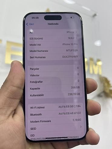 16 pro ikinci el: IPhone 15 Pro, 256 GB, Gümüşü, Face ID — 3