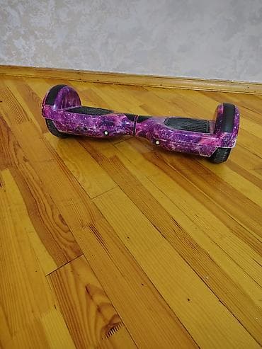 Hovərbord – parlaq bənövşəyi/kainat dizaynı, LED işıqlar və Bluetooth — 4