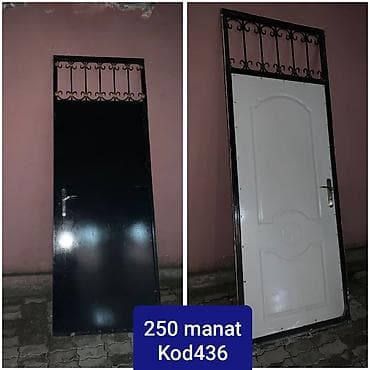 Metal qapı – iki tərəfli dizayn - Material: metal karkas, üst hissədə