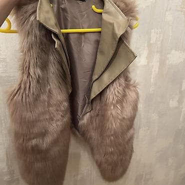 Личные вещи: Qadın üçün kürk jilet - Rəng: açıq bej/qaramel tonları - Material — 5