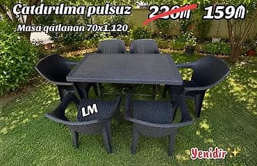 Yeni plastik masa dəsti - Komplekt: Masa + 6 stul - Masa ölçüsü: 70 x at lalafo.az Yeni plastik masa dəsti - Komplekt: Masa + 6 stul - Masa ölçüsü: 70 x