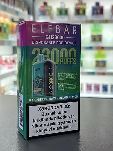 alpha qelyan: Məhsul: Elfbar GH23000 – birdəfəlik pod cihazı Xüsusiyyətlər: - 23000 — 7