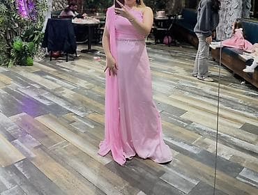 payiz donlari instagram: Zərif ziyafət/libas – açıq çəhrayı rəngdə uzun don 1dəfə geyinilib — 2