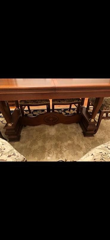 stol sekilleri: Qonaq otağı üçün, Açılmayan, Dördbucaq masa, 6 stul — 6