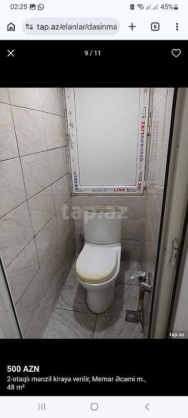 aaaf parkda kiraye evler: 2-otaqlı mənzil kirayə verilir – Memar Əcəmi metrosu, 48 m² - Ümumi — 3