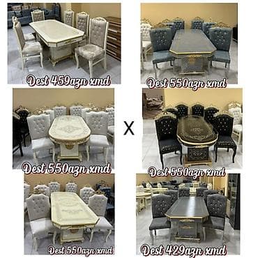 Mebel: Klassik üslubda nahar dəsti variantları - Komplekt: stol + 6 kreslo - — 1