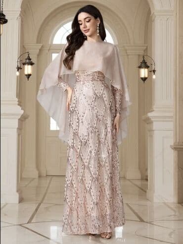 uzun jaketlər: Zərif gecə/libas - Model: uzun, A-kəsimli ziyafət geyimi - Rəng — 3