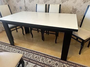 kunc divan ucuz: Qonaq otağı üçün, Açılmayan, Dördbucaq masa, 6 stul — 1