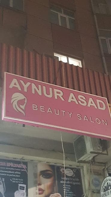 Aynur Asad Beauty Salon – reklam lövhəsi satılır. 650 azn hazırlanıb