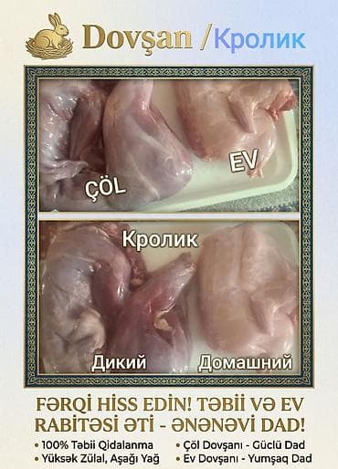 donuz eti satisi: Məhsul: Dovşan əti – Çöl və Ev Təsvir: - Təbii qidalanmış — 3