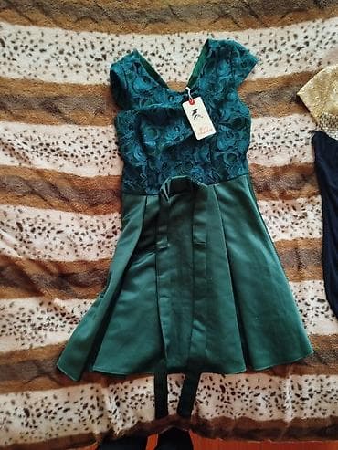 mini donlar: Zərif ziyafət donu - Rəng: tünd lacivərt, qızılı detallar - Model — 5