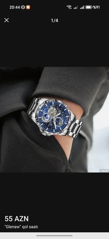 механические часы в баку: Yeni, Qol saatı, rəng - Göy — 1