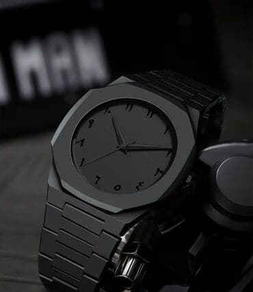 el fecr saat: Minimalist dizaynlı tam qara qol saatı - Korpus və bilərzik: mat qara — 3