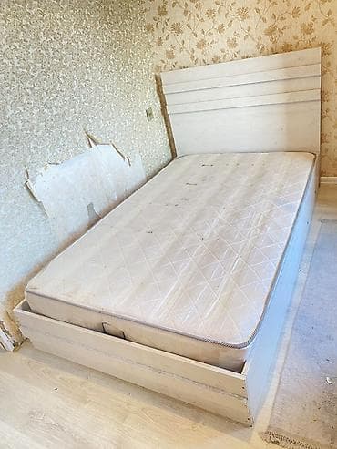 Çarpayılar: İşlənmiş, İkinəfərlik çarpayı, Bazalı, Matras ilə, Siyirməsiz, Azərbaycan — 1