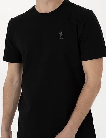 Верхняя одежда: Мужская футболка, U.S. Polo Assn, L, цвет - Черный — 2