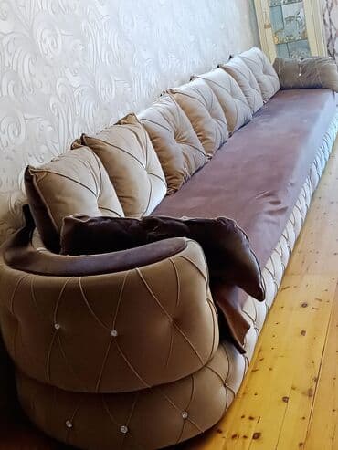 ТВ стенды: Диван, Нераскладной, Без подьемного механизма, Ткань — 2