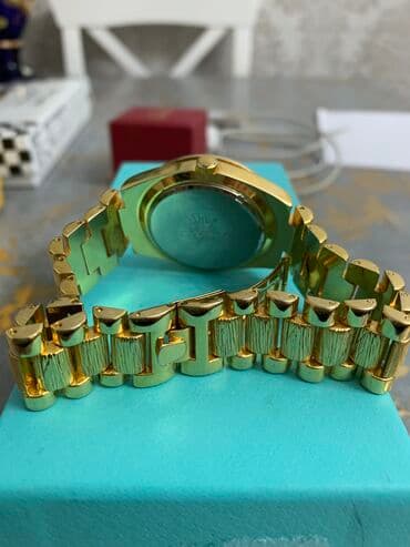 золотые комплекты с бриллиантами в баку: Новый, Наручные часы, Rolex, цвет - Золотой — 2