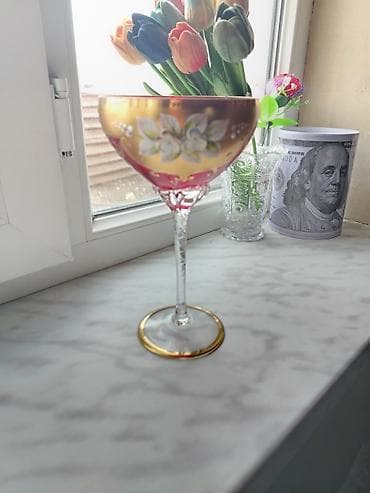 Qədəhlər, rəng - Qızılı, Şüşə, 1 əd