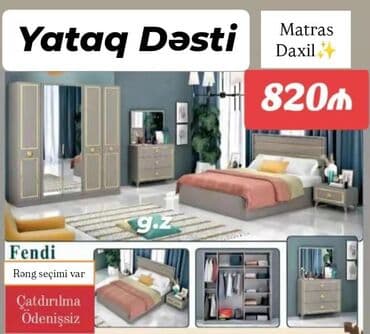 Ev və bağ: *Yataq Dəsti 💫820Azn* *İstehsal Rusiya Laminat 18/lik qalınlıqda* — 1