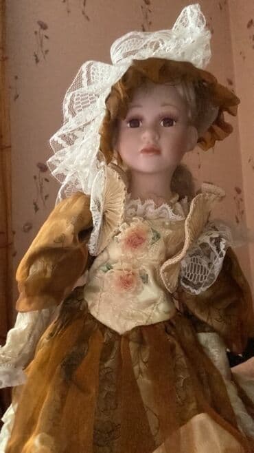 kukla başı: Porcelain kukla – klassik/vintaj üslub - Material: parlaq porselen — 1