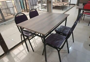 demir stol stullar: Mətbəx üçün, Açılmayan, Kvadrat masa, 4 stul — 2